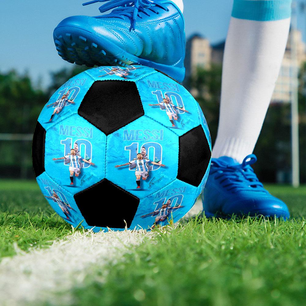 1 ud. Balón de Fútbol Messi Talla 5 Balón de Fútbol Sala Colorido de Moda Juego de Patio Trasero - Ideal Para Regalo de Aficionados al Deporte HE46