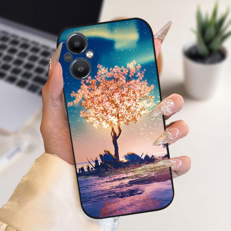 For Oppo Reno 7 8 Lite Reno7 Z 5G Case F21 Pro 5G CPH2341 Stylish Painted Cover Soft Silicone TPU Phone Cases For Oppo A96 5G
