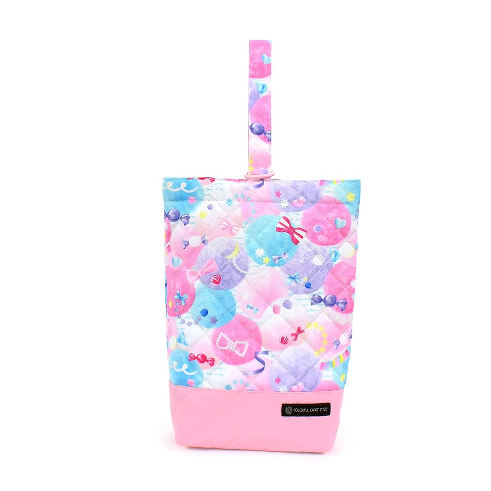 COLORFUL CANDY STYLE Gusseted Bag and Drawstring and Perfect for preschool and Cute and fluffy candy pop NS780600 3-Piece Set (with Reflector) Pouch.