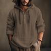 Camicie in cotone e lino da uomo con cappuccio sottile felpa con cappuccio primavera autunno pullover a maniche lunghe solido bianco blu abbigliamento casual quotidiano