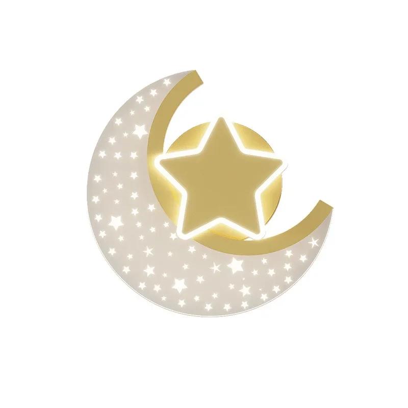 Cartoon Moon Star Wall Lamp For Children Kids Room Acrylic Wall Lights Baby Sleeping Night Lights Creative Home Deco Sconce