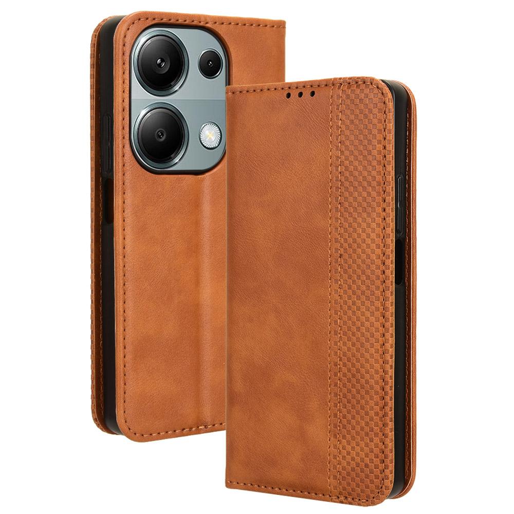 For Xiaomi Redmi Note 13 Pro 4G/Poco M6 Pro 4G/Note 14S 4G Wallet Case Leather Vintage Phone Cover