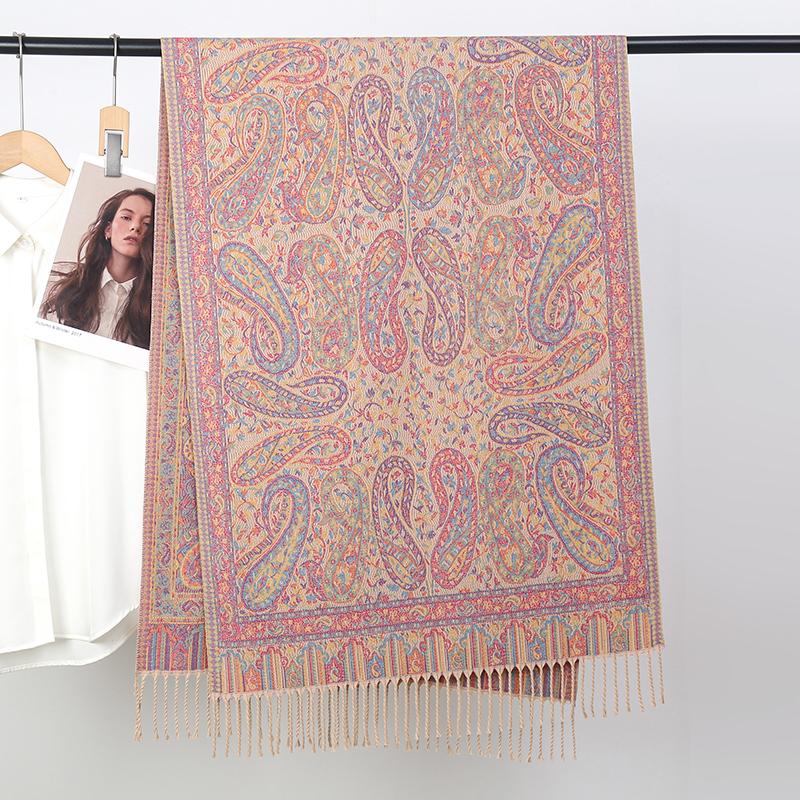 Pashmina Shawl Lady Wrap Warm Winter Scarves Design Print Female Foulard Cotton Stoles Scarf