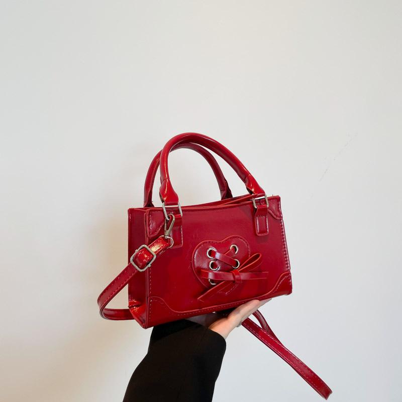 Leichter Luxus Hochwertige Schulter Kleine Quadratische Tasche Herbstmode Schleife Schlichte Pendler Umhängetasche