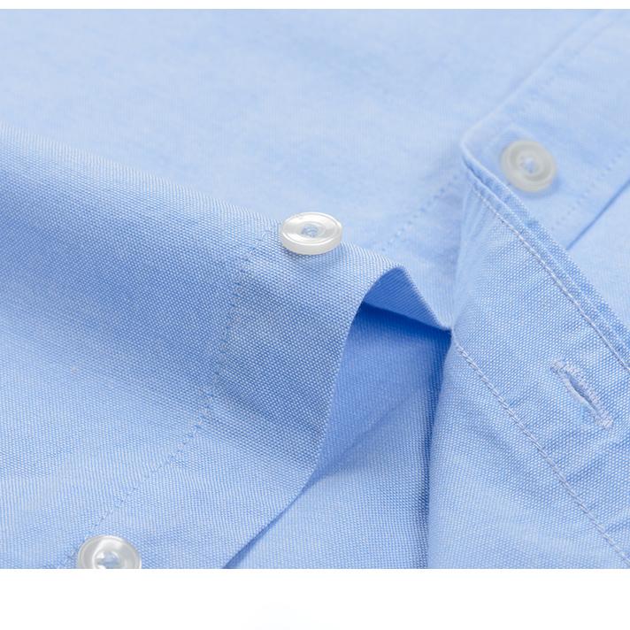 Elastic Cotton Oxford Men Solid Shirts Long Sleeve Business no-iron High Quality Classical Shirt Male Button Collar