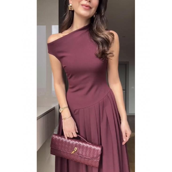 Women Elegant Green Pleated Dress Fashion O Neck Short Sleeve Patchwork Long Dresses 2025 New Casual Office Lady Streetwear