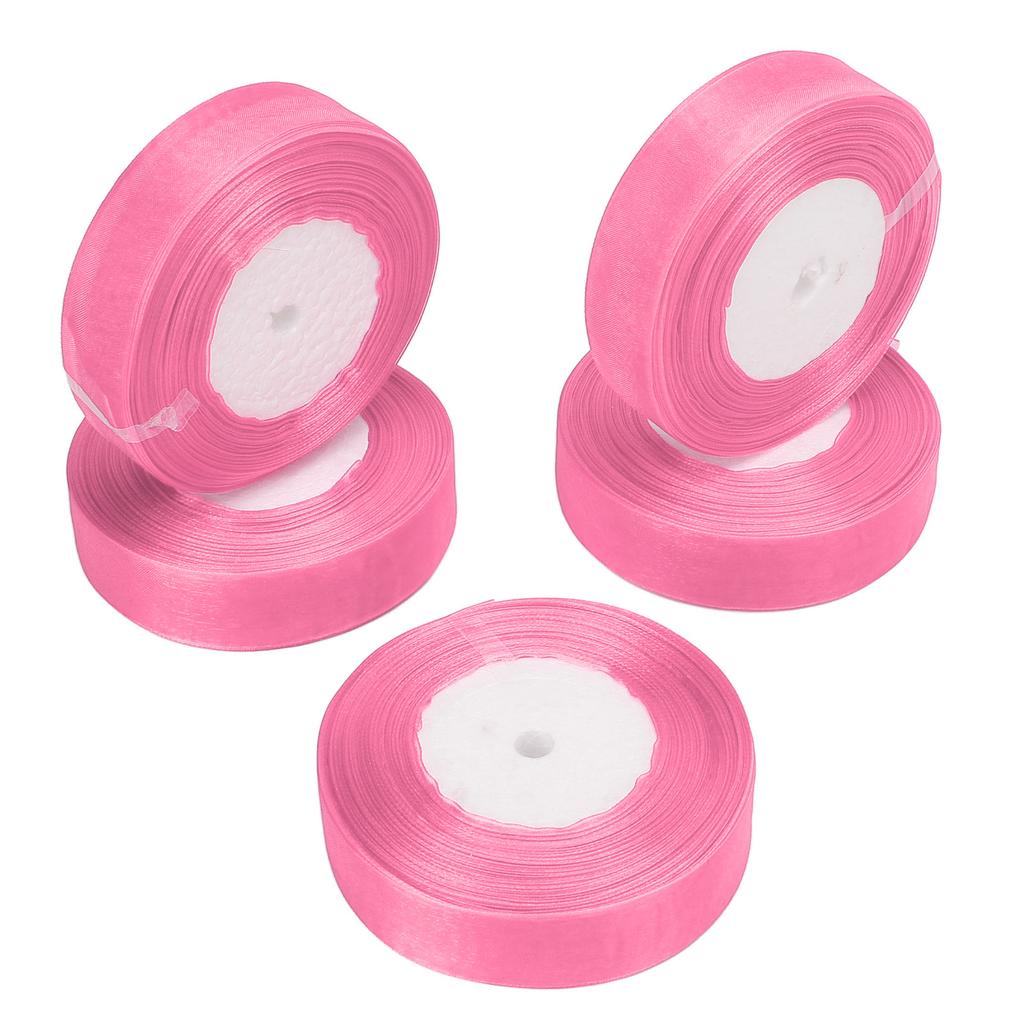 5 Rolls 245 Yards Total Gift Glitter Ribbon 2.5cm Width Polyester Metallic Glitter Ribbon Gift Ribbo