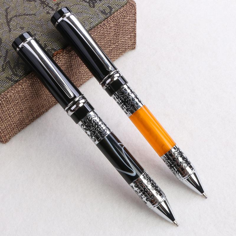 Chinese Enterprises Supply Iridium Nib Acrylic Metal Gifts Pen Leather Gift Box Set Business Signature Pen Ballpoint Pen