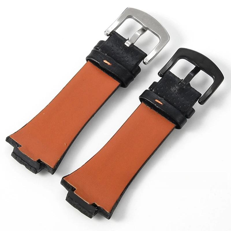 15x27mm Genuine Leather Watchband for Seiko SNL021P1 SNL017P1 SNA595P2 SNL029P2 Waterproof Wristband Replacement Bracelet Belt