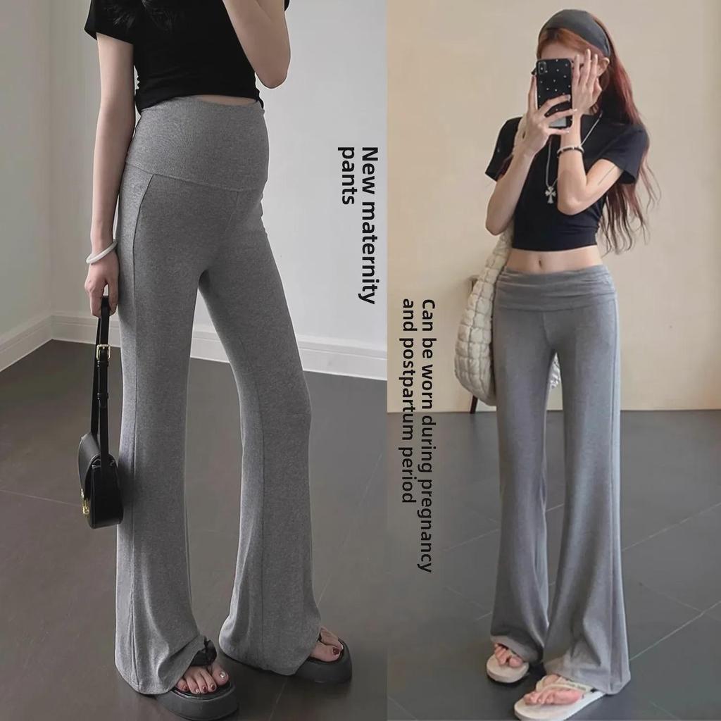 Maternity Flare Pants for Autumn/Winter - Thick, Comfortable, Belly Support, Casual, Plus Size