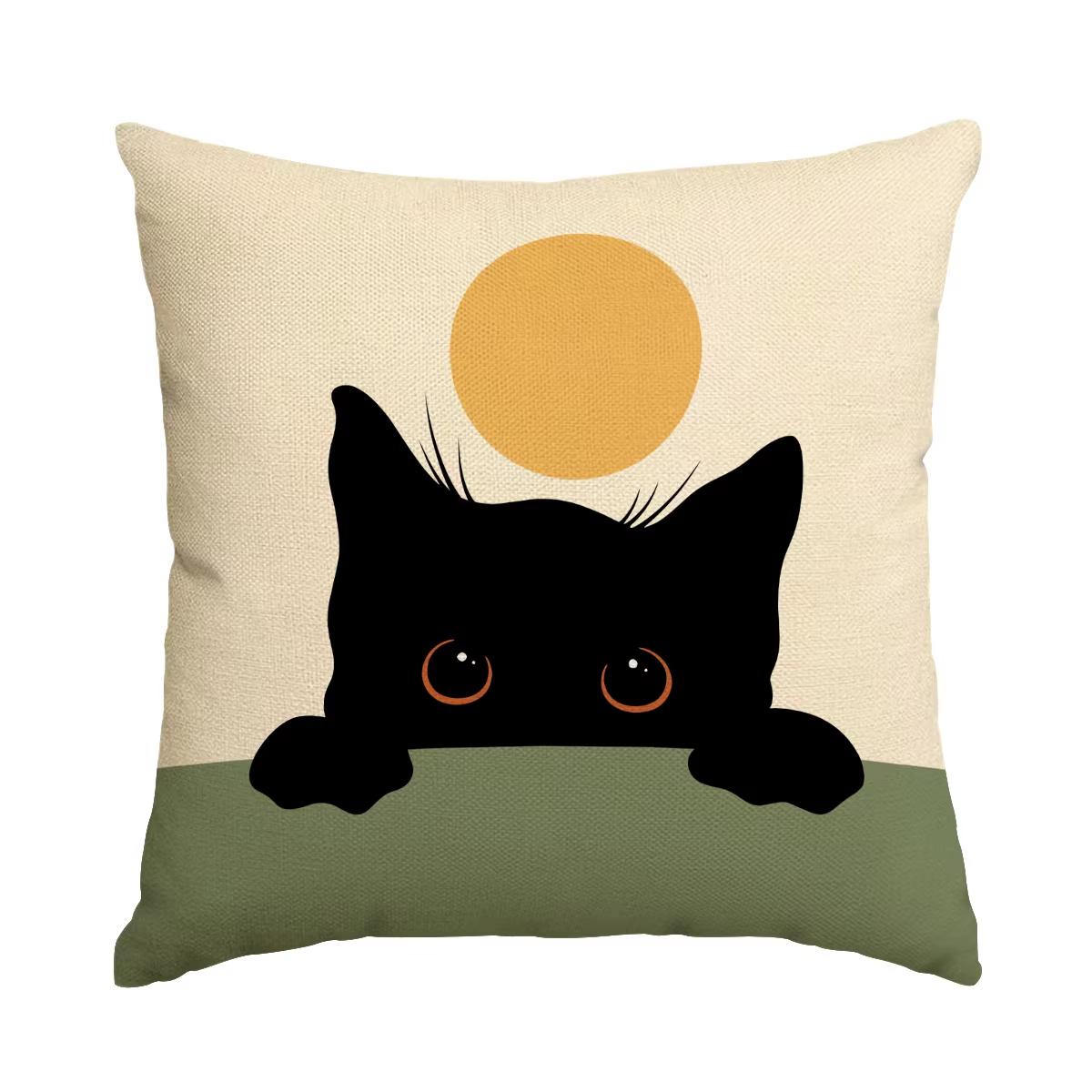 

Милая Мультяшная Наволочка с Котом, Абстрактный Узор, Маленький Подарок для Друзей и Семьи, Подарок 18x18Inch