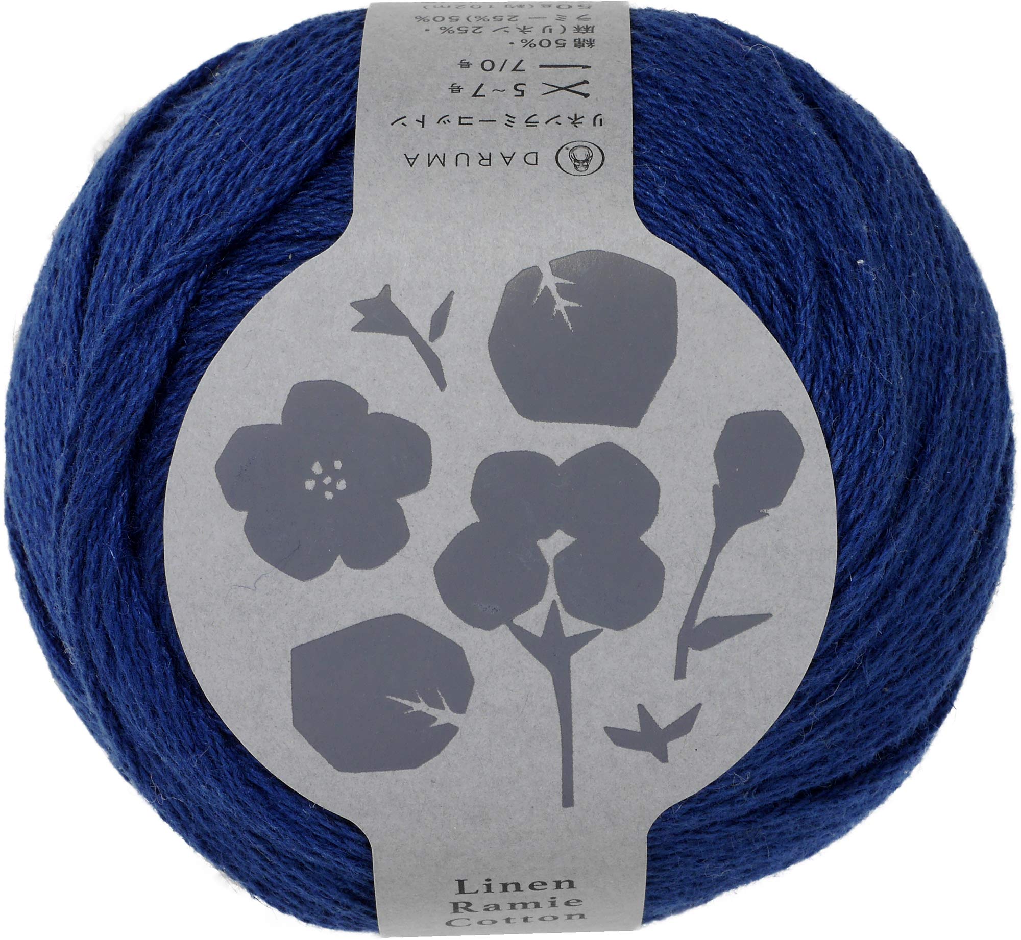 

Yokota DARUMA Лен Рами Хлопок Средний Упаковка из 4180 Пряжи, Вес, Кол.3, Синий, 50г, Прибл.. 102м, 5, синий