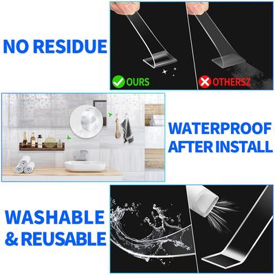 Nano Tape Double Sided Tape Transparent NoTrace Reusable Waterproof Adhesive Tape Sticker Cleanable Home