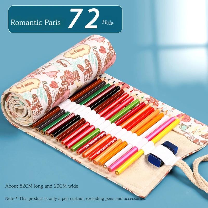 Husă Rulou pentru Depozitare Creioane Artistice, Husă Colorată pentru Creioane, Etui cu Buzunar pentru Depozitare, Studenți