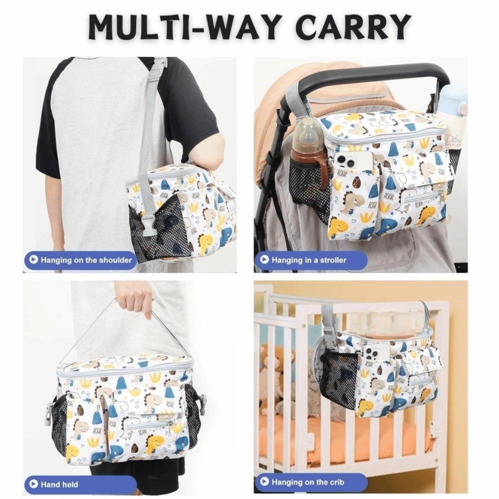 Große Kapazität Babykinderwagen Tasche Bedruckte Hängende Kinderwagen Tasche Säuglings Wickeltaschen