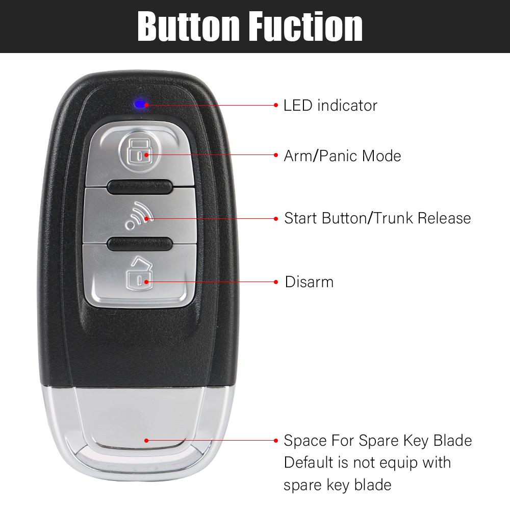 Universal Remote Start Kit Smartphone Control Car Start Stop Keyless Entry System One-button Start Push Systems