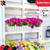 Flowerpot Balcony Terrace Box with Hooks Irrigation System White 60cm