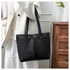 Versatile Solid Color Pu Shoulder Bags for Women Large Capacity Ladies Casual Tote Bag Vintage Simple Female Zipper Work Handbag