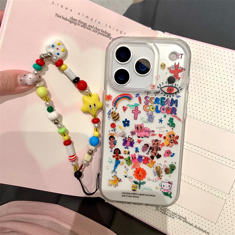 Abstract Graffiti Chain Phone Case for iPhone 17/16 Pro Max/15/14