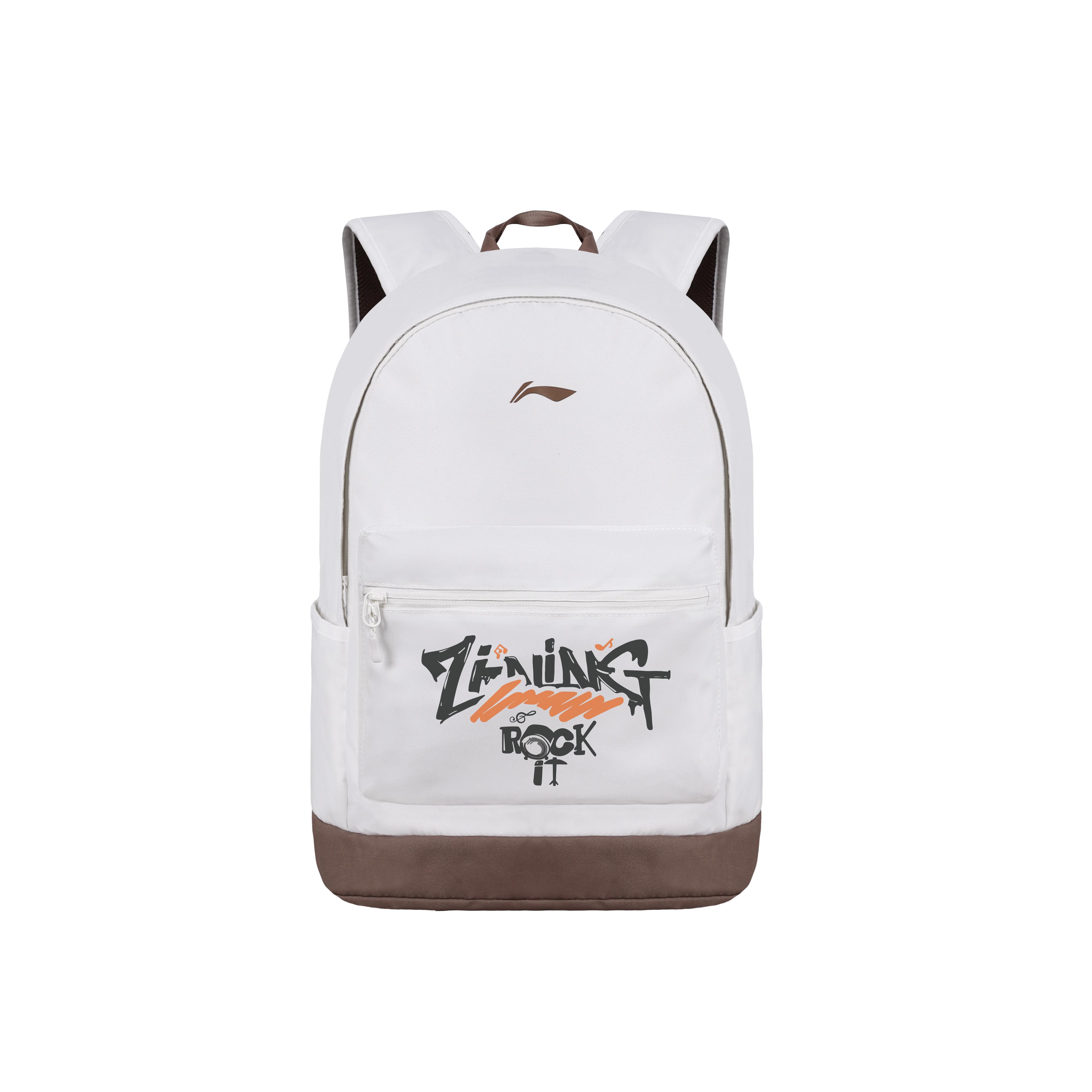 Li Ning Polyester Backpack Unisex Beige YBSU167-24