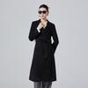 Women's Mid-Length Double-Sided Cashmere Coat - Slim Fit Korean Style Belted Trench, 100% Pure Wool for Autumn and Winter