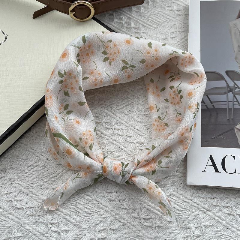 58*58cm Baumwoll-Quadrat-Schal Bandana, Kopfbedeckungen für Frauen, Kopftuch Taschentuch, Quadratischer Schal Stirnband, Vielseitige Schals für Frauen