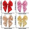 Festive Christmas Decorative Bow With Iridescent Sequins For Stunning Tree Dcor