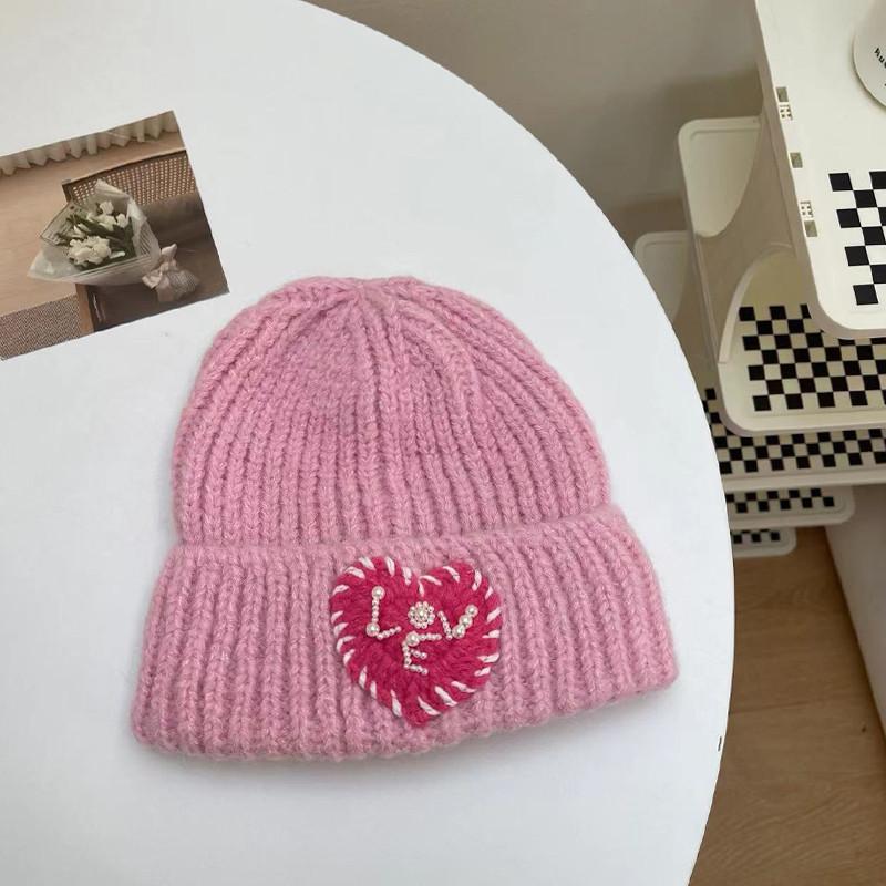 Love Loose Knitted Woolen Hat Women's Autumn and Winter Ear Protection Warm Hat