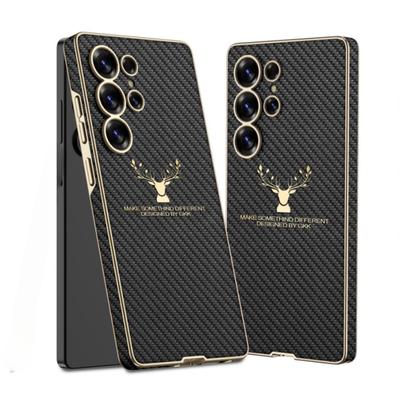Cartoon Reindeer Shockproof Galaxy S25 Ultra Phone Case for Samsung Galaxy S25 Ultra Electroplate Leather Protective Cover