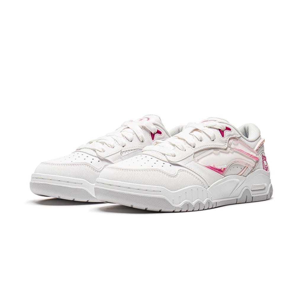 Disney x Li Ning Moon White 3 Cushioning Abrasion Resistant Lightweight Low top Skateboard Shoes Women's Standard White AGCV186-1