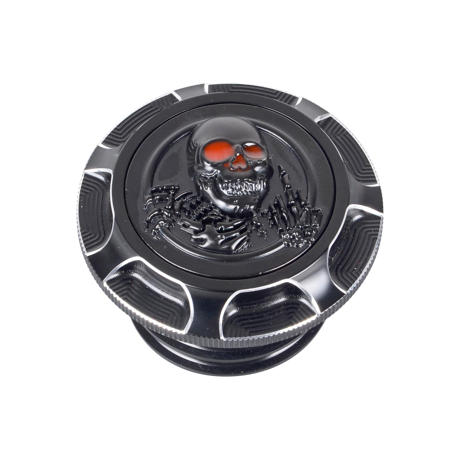 

3D Motorcycle Tank Cover CNC Aluminum Fuel Gas Decorative Oil Cap for Harley Sportster XL 1200 883 X48 Dyna Touring Road King чёрный