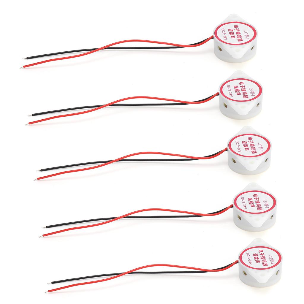 5 Stück Alarm Summer Dauerton Piezo Aktiv Hochdezibel Signalgeber 95dB DC324V(Weiß )