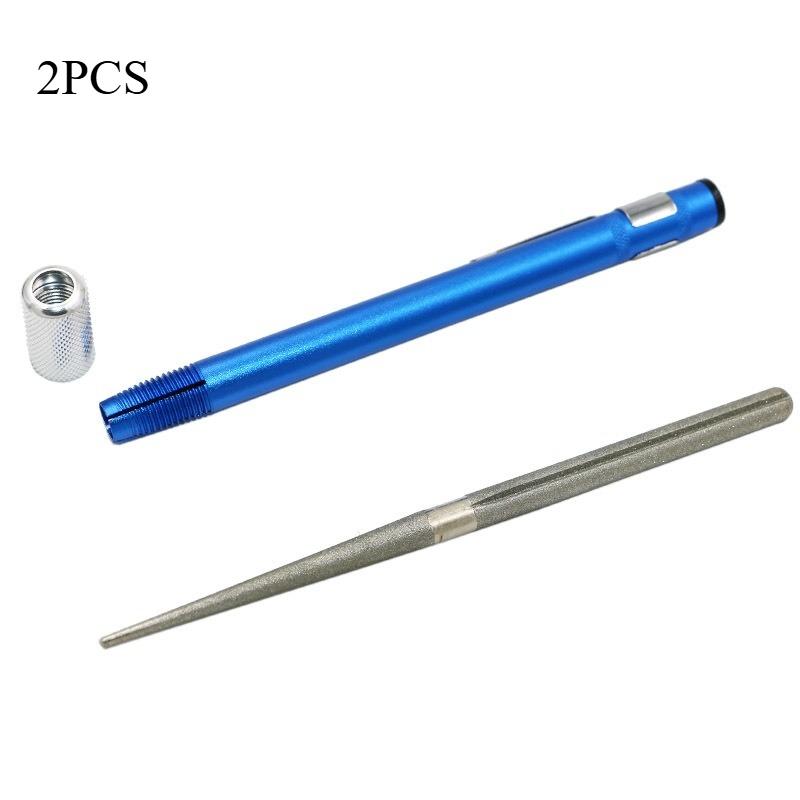 1PC/2PCS Multifunctional 400 Mesh Fishing Hook Double-Headed File Diamond Pens Shaped Knife Sharpener for Outdoor Fishing