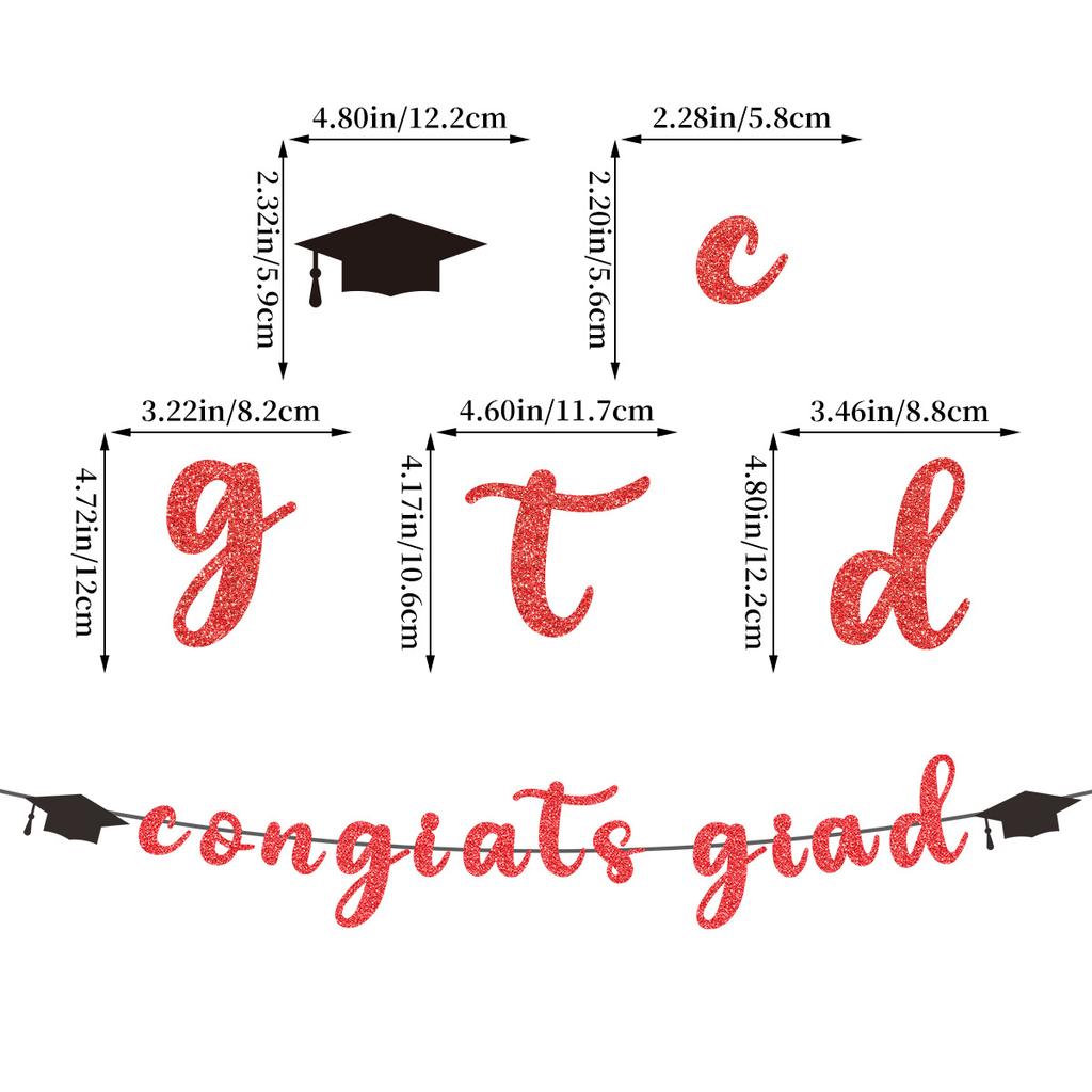 Doctor Nurse Graduation Season Party Decoration Doctor Hat Letter Latte Congrats Grad Flag