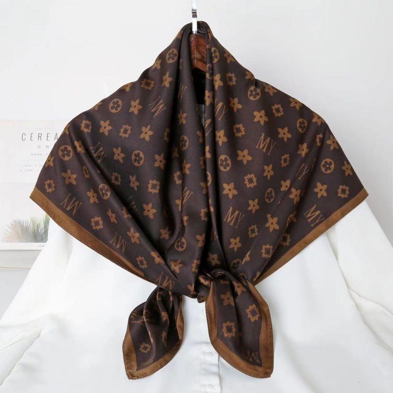 Versatile Shawl Animal Print Black And White Simple Large Square Scarf 90 * 90Cm Simulated Silk Twill Silk Women'S Silk Scarf