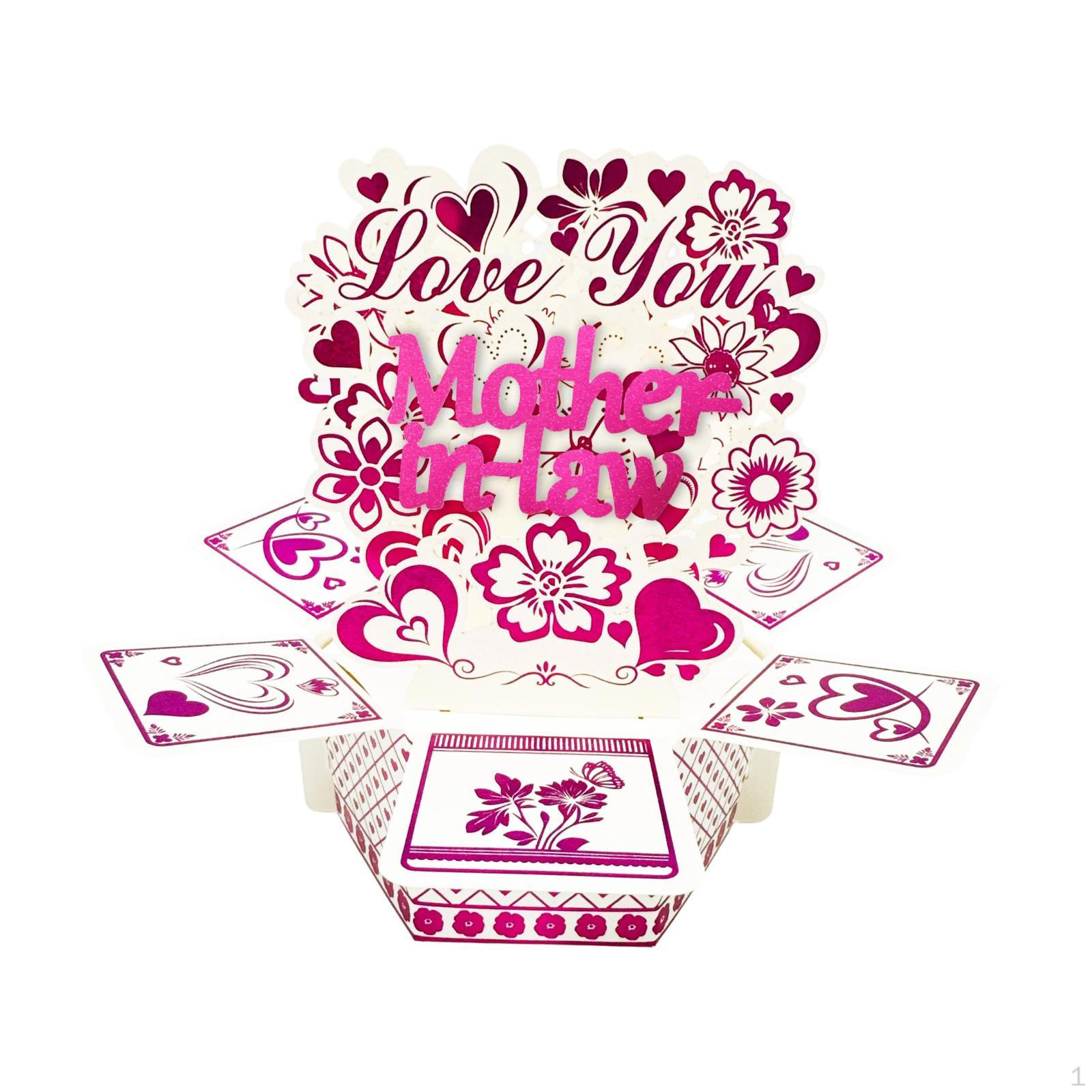 

Decorative 3D Card-up in The Shape of A Heart And Flower, Ideal for Family Gatherings, Easter Mother in Law