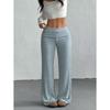 Cross-border Women's New Casual Striped Knitted Women's Straight Trousers
