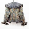Spring Ruffled Baby Collar Age-reducing Denim Jacket for Women Short Jacquard Versatile Long-sleeved Top