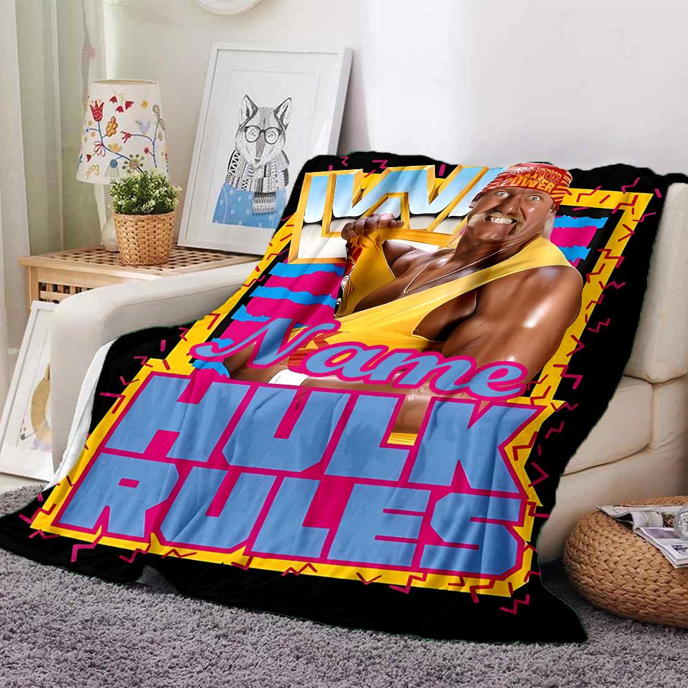 Customiz Name Personality Hulk Hogan Blanket Soft &Warm Sofa Office Bed Travel Lunch Break Blanket, Gift Suitable All Seasons