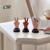 Three Skin Color Car Toy Solar Powered Finger Shaking Decor, Creative Dashboard Ornament, Battery Free Swinging Figurine for Desk Office, Cute