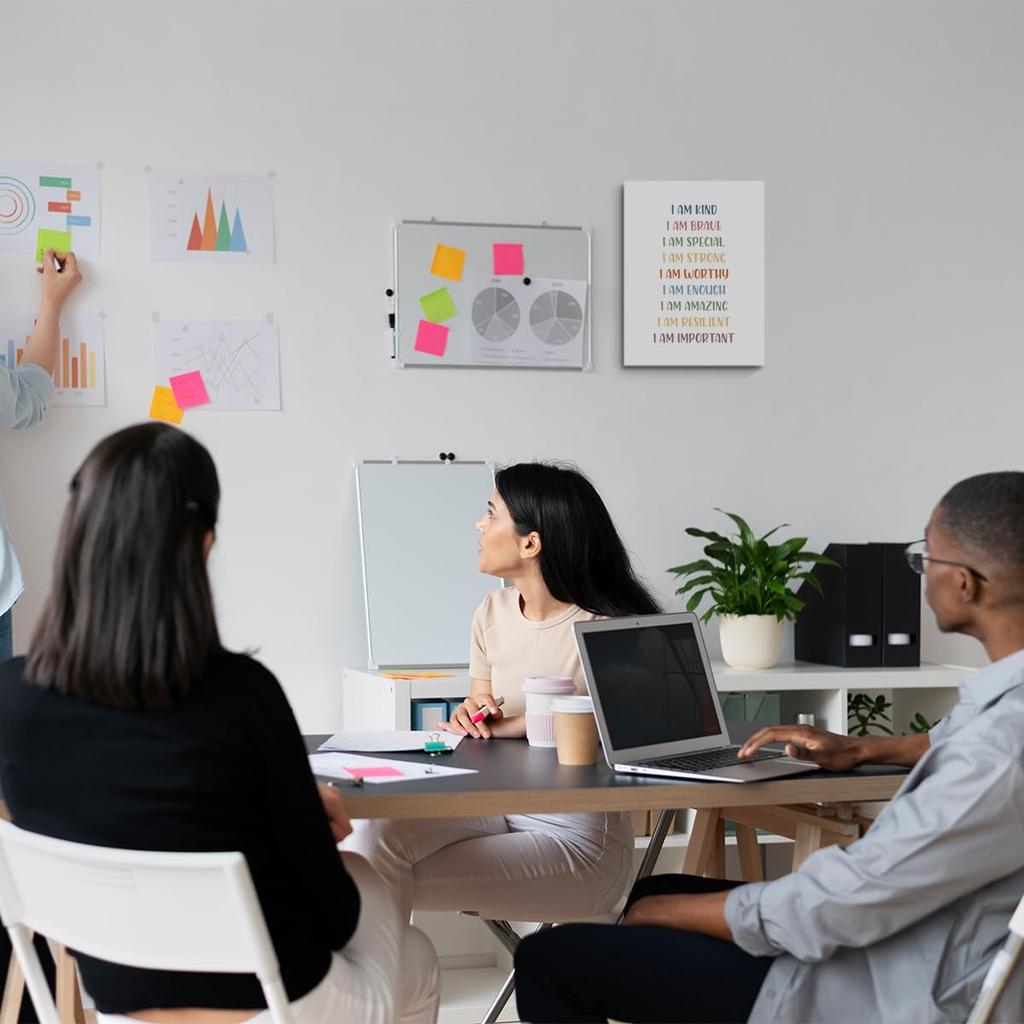 Pirational Positive Affirmations Canvas Wall Art Framed Art Motivational Therapy Office Decor Growth Mindset Wall Decor Modern Artwork Living Room