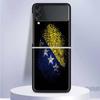 Bosnia And Herzegovina Flag For Samsung Galaxy Z Flip 5 4 3 5G Phone Case Black Hard Cover ZFlip 5 4 3 Luxury Shockproof Bumper