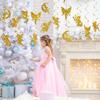 32Pcs Fairy Hanging Swirl Decoration Gold Glitter Butterfly Fairy Ceiling Spiral Streamer Ornaments for Girls First Birthday Baby Shower Party