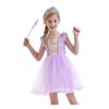 Rapunzel Princess Costume, Carnival Cosplay Dress with 2 Accessories, Cotton/Polyester, Purple, 120cm, Ages 5-6 Years