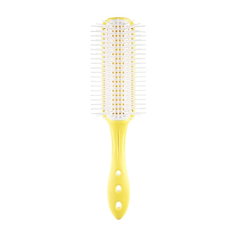 Hair Styling Brush 9 Rows Hair Brush Hair Styling Comb Salon Hair Brush Curly Hair Brush Detangling Hair Brush for Daily жёлтый