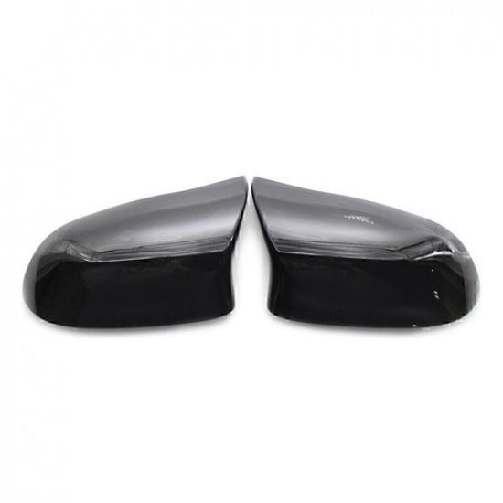 Pair Black Rear View Mirror Cover Trim For BMW X5 F15 X6 F16 2014-2018 15 16 17