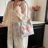 Yogodlns Summer Fashion Large Capacity Student Bow Decor Shoulder Bag New Versatile Women's Bucket Tote Bag For Work Travel