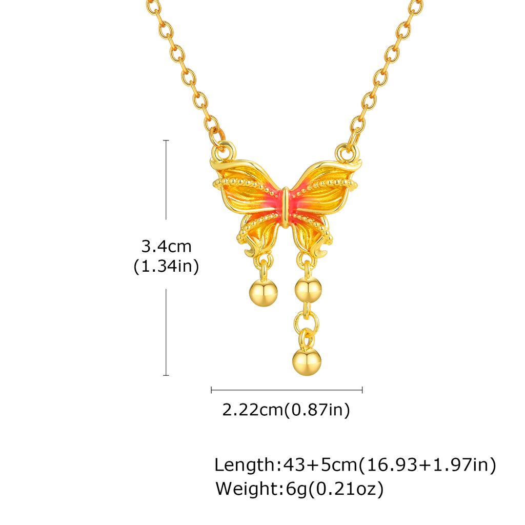 Stainless Steel Butterfly Charm Pendant Necklace for Women, Waterproof 18K Gold Plated Tarnish Free Summer Daily Layering