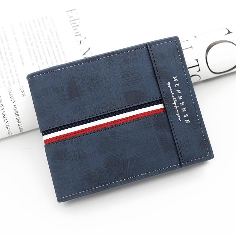 Classic Frosted Men's Tri-fold Wallet with Coin Pocket and Multi-card Slots