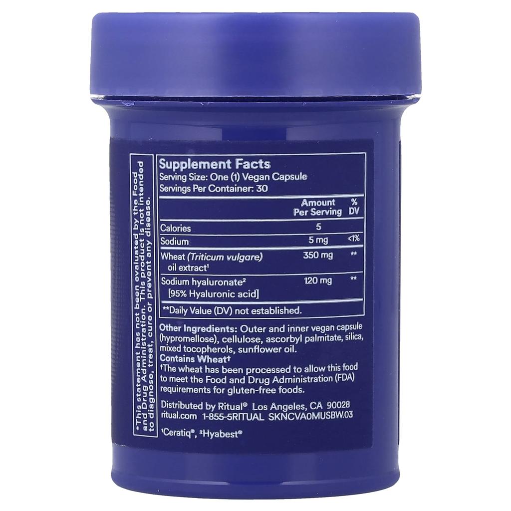 Ritual, HyaCera™, Vanilla, 30 Veggie Capsules